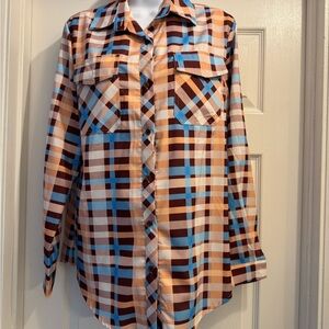Multicolor Plaid Button-Up Shirt